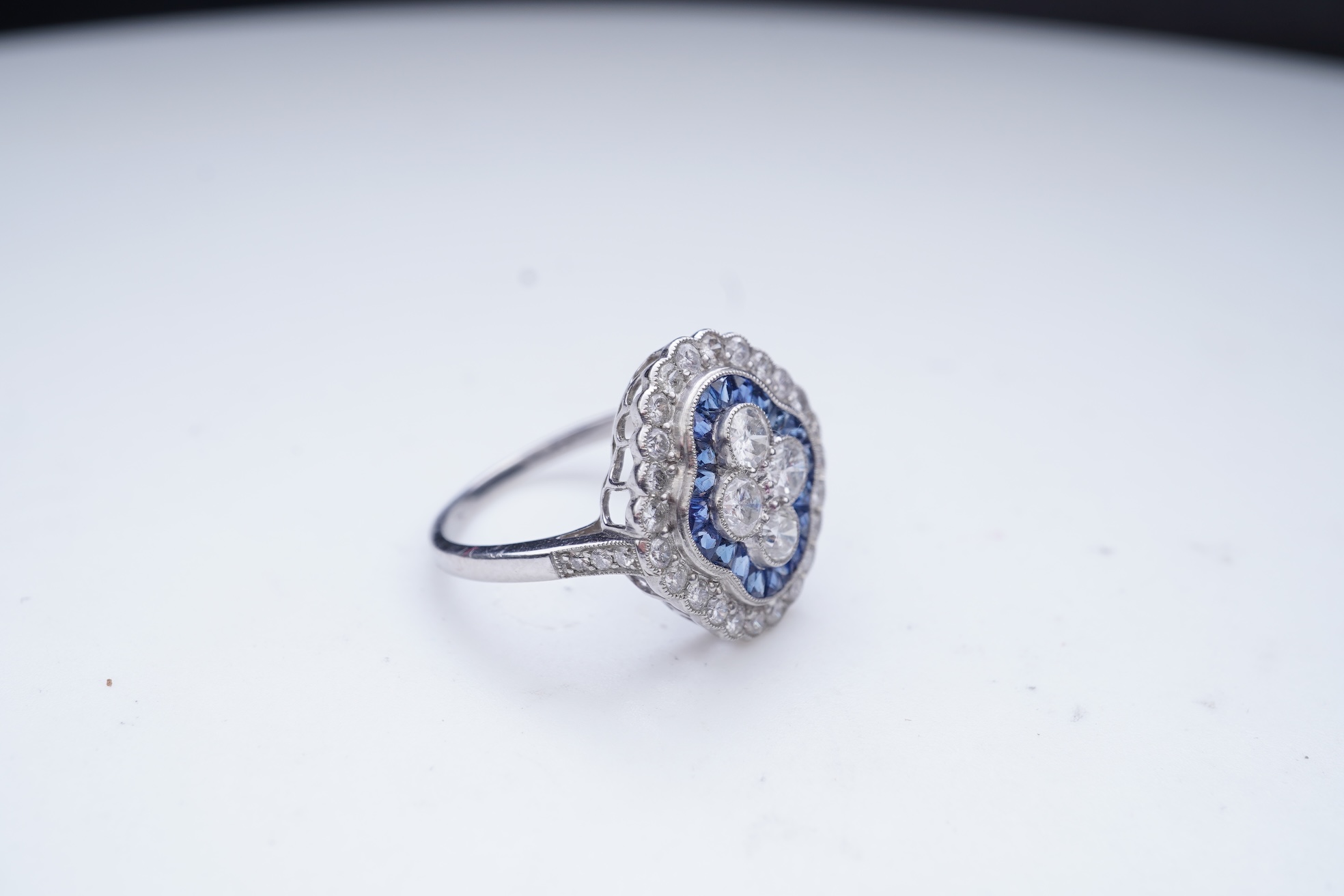 A sapphire and diamond ring